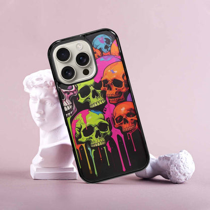 iPhone 16 Pro Case — Vibrant Camo 1000\'s Of Skeletons Neon, Custom Phone Case