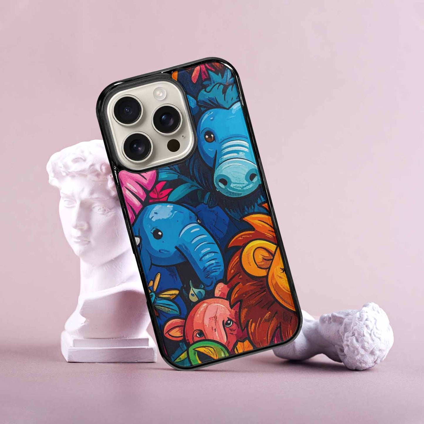 iPhone 16 Pro Case — Cartoon Animal Characters, Unique Phone Case Design