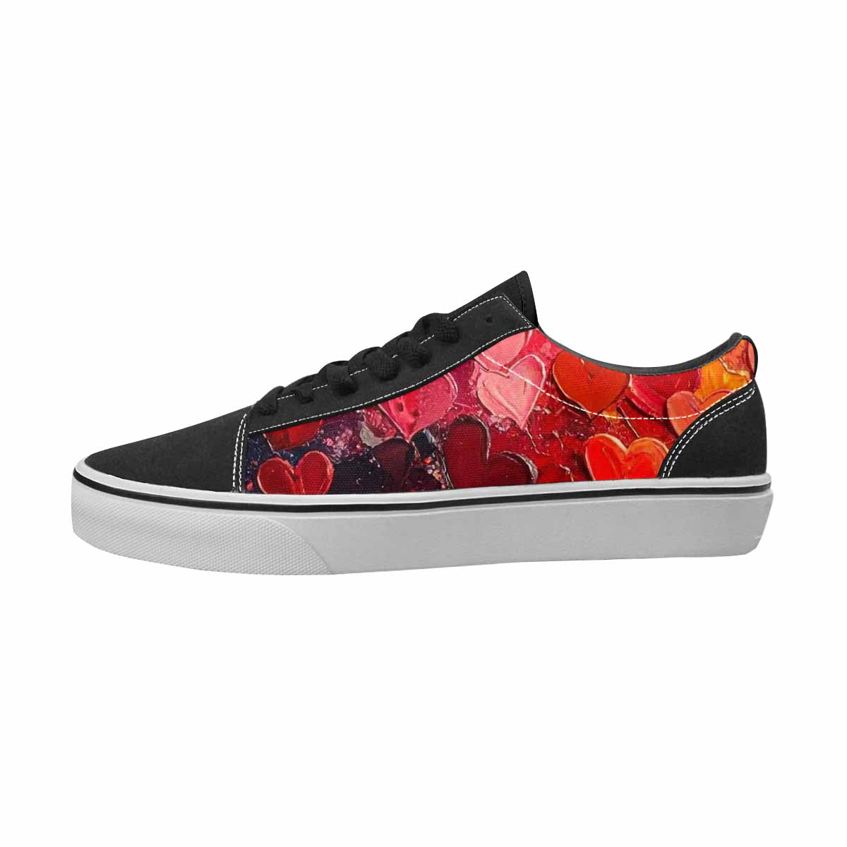 WOMEN'S Hearts Full Color Canvas Bold Print Vibrant Chaos Custom Printed Shoes