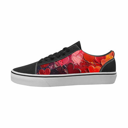 WOMEN'S Hearts Full Color Canvas Bold Print Vibrant Chaos Custom Printed Shoes
