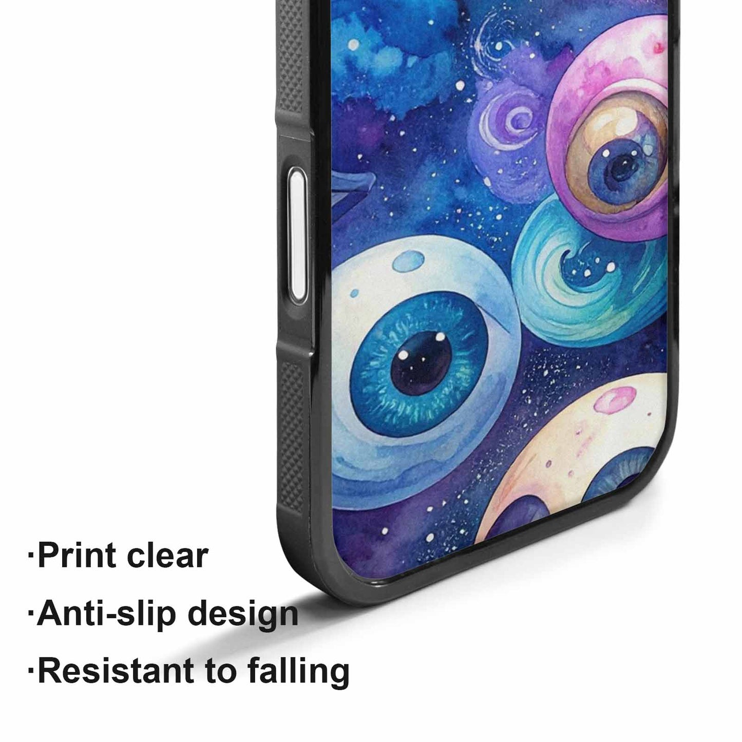 iPhone 17 Case — Cartoon Eyeballs Galaxy Space, Custom Art Phone Cover