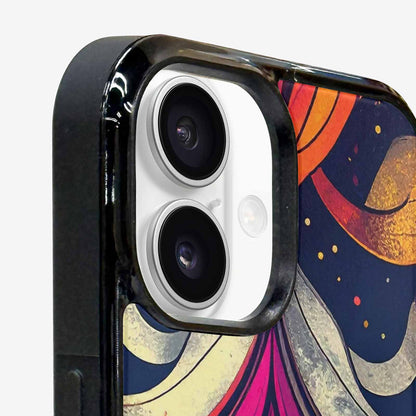 iPhone 16 Case — 1970s Disco Cartoon Art Pattern, Custom Print Case Cover
