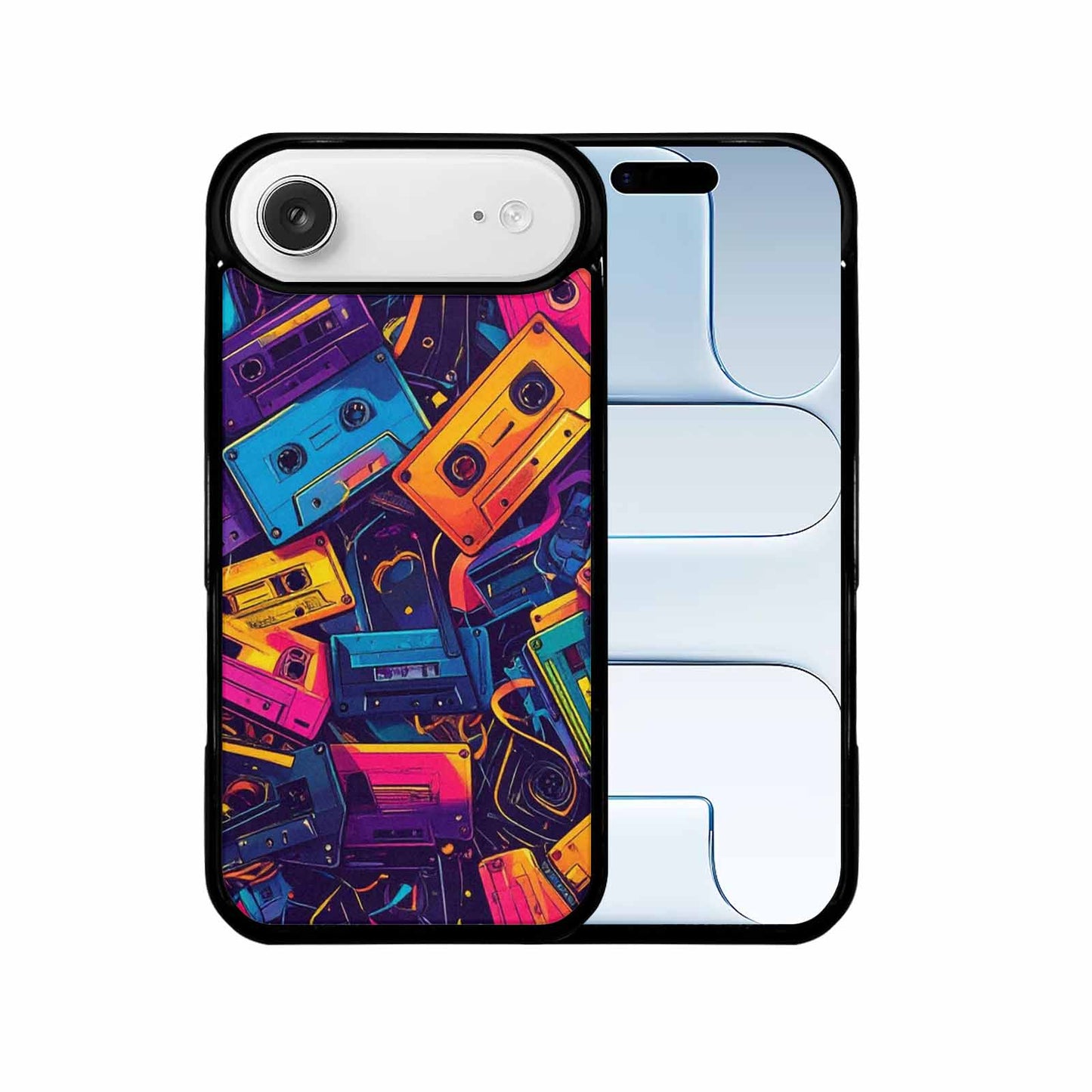 iPhone 17 Air Case — Retro Cassette Tape Pattern Hundreds Retro, Custom Print Case Cover