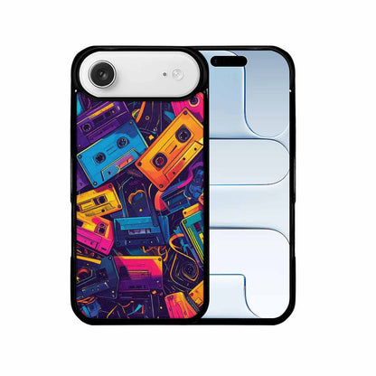 iPhone 17 Air Case — Retro Cassette Tape Pattern Hundreds Retro, Custom Print Case Cover