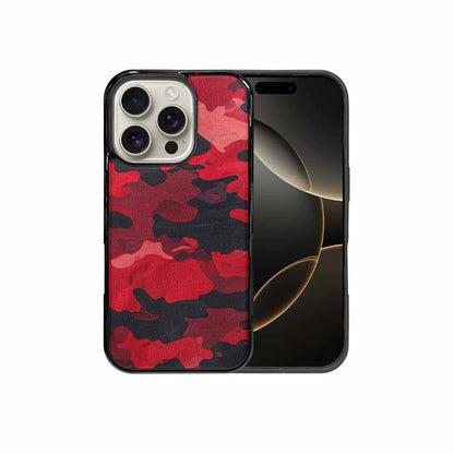 iPhone 16 Pro Case — Tactical Camo Red Black Custom, Customized Protective Case