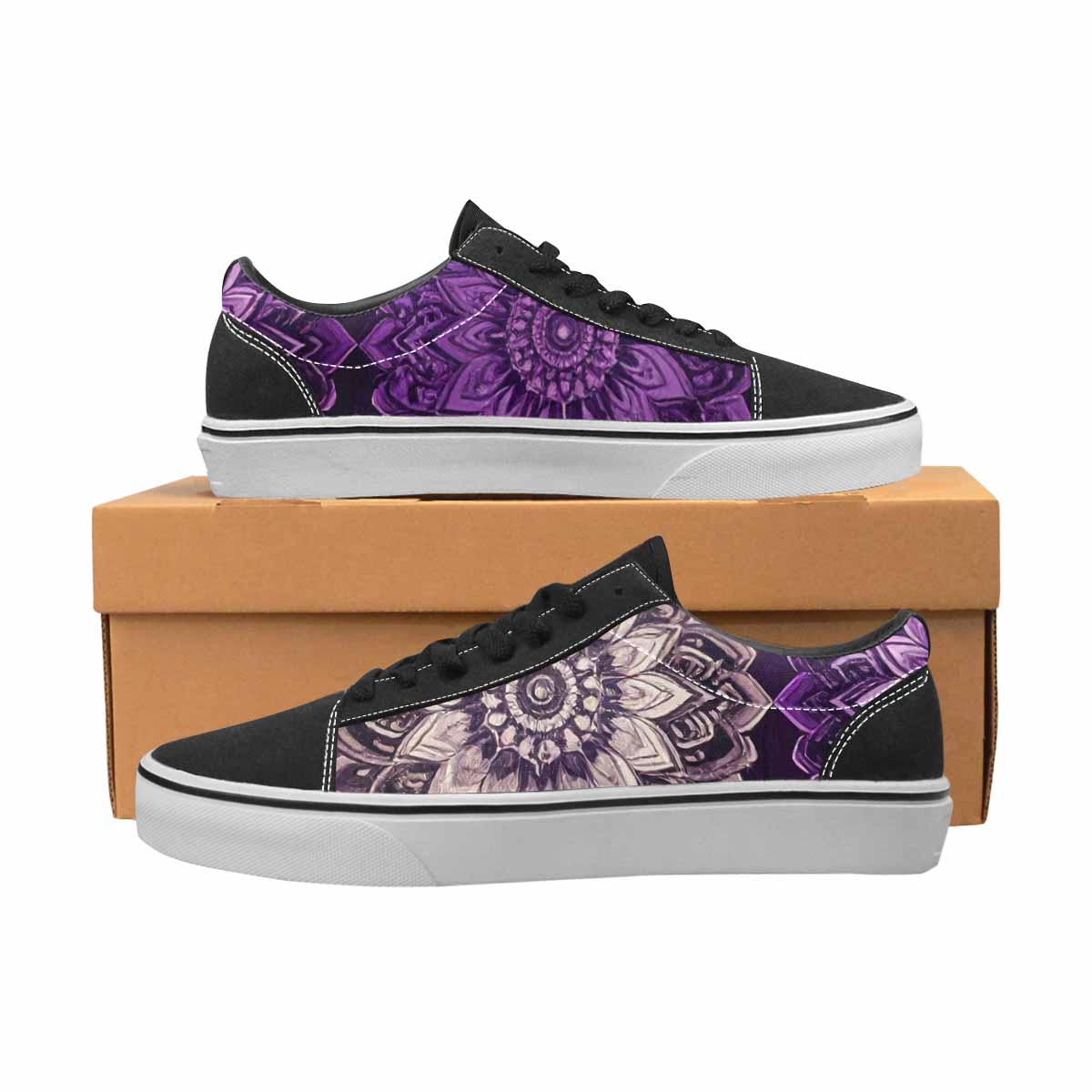 MEN'S Mandala Canvas Lace-Up Neon Fantasy Sneakers