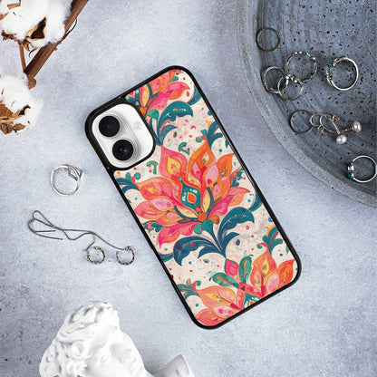 iPhone 16 Plus Case — Marble Floral, Unique Phone Case Design