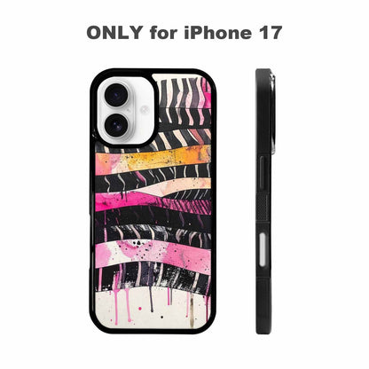 iPhone 17 Case — Black &amp; Pink Ink Animal Print, Unique Phone Case Design