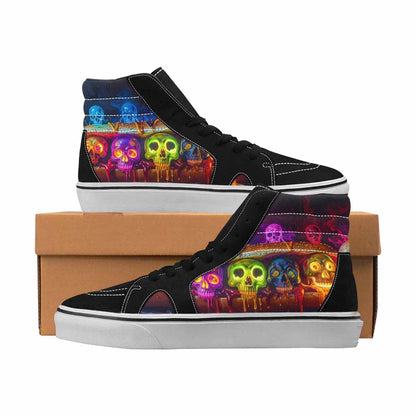 MEN'S Skulls High Top Canvas Made To Order Cottagecore Custom Printed Shoes