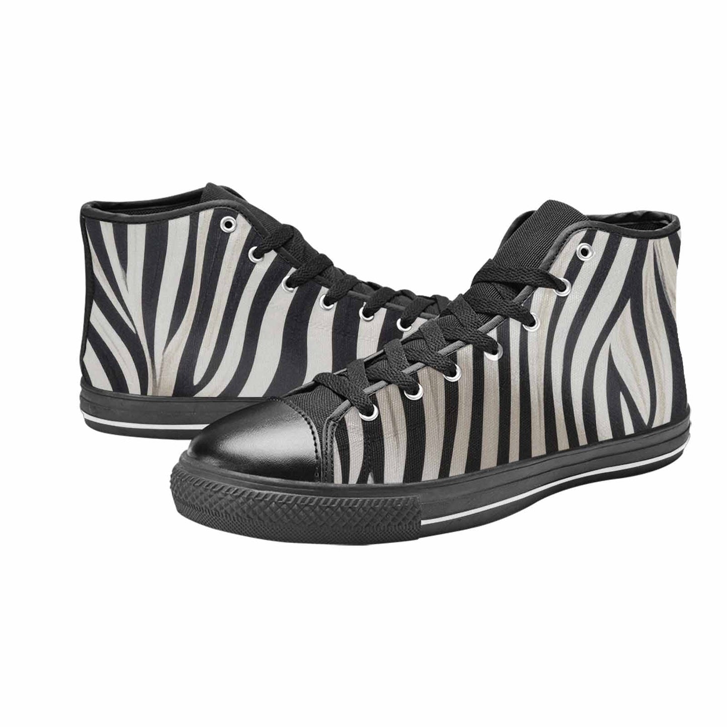 MEN'S Modern Zebra Stripe High Top Canvas Neon Fantasy Sneakers