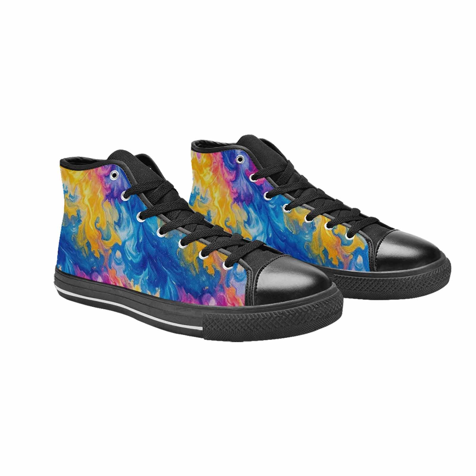 MEN'S Tie Dye Swirl High Top Canvas Surreal Custom Sneakers