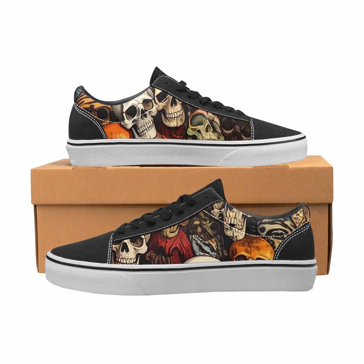 WOMEN'S Skulls Lace-Up Canvas Aesthetic Shoes