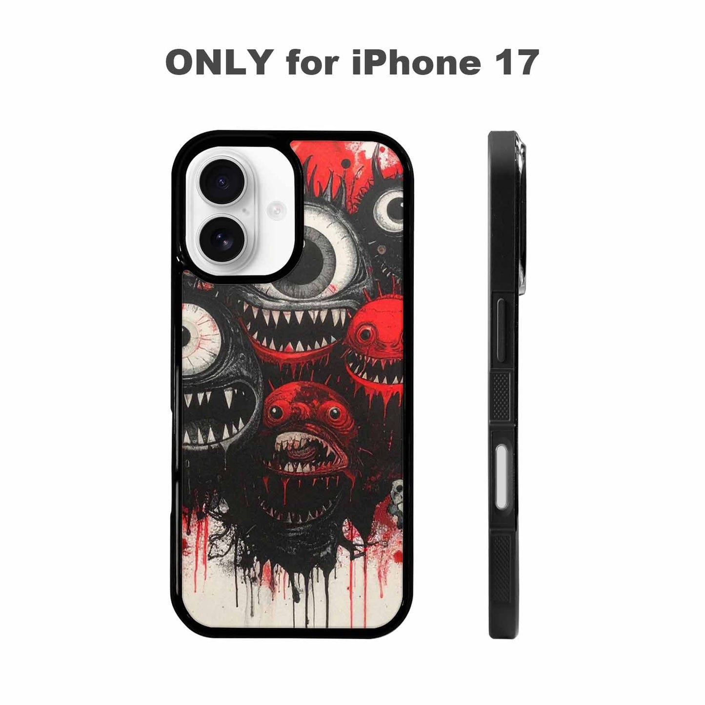 iPhone 17 Case — Black &amp; Red Ink Original Art, Custom Art Phone Cover