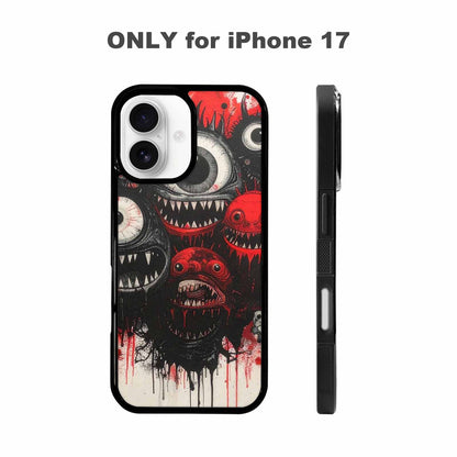 iPhone 17 Case — Black &amp; Red Ink Original Art, Custom Art Phone Cover