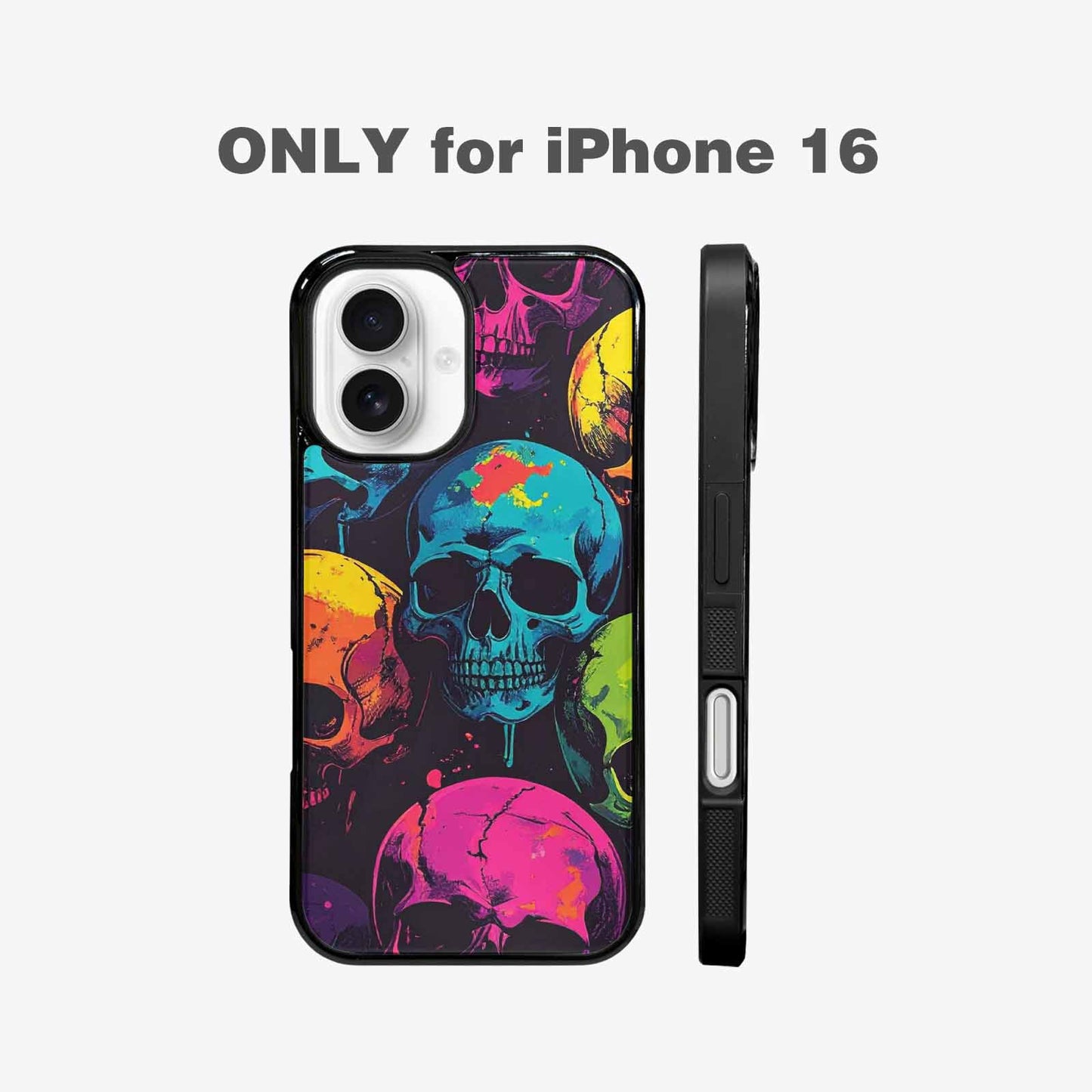 iPhone 16 Case — 1000s Of Skulls Digital Camo Drip, Original Design Phone Case