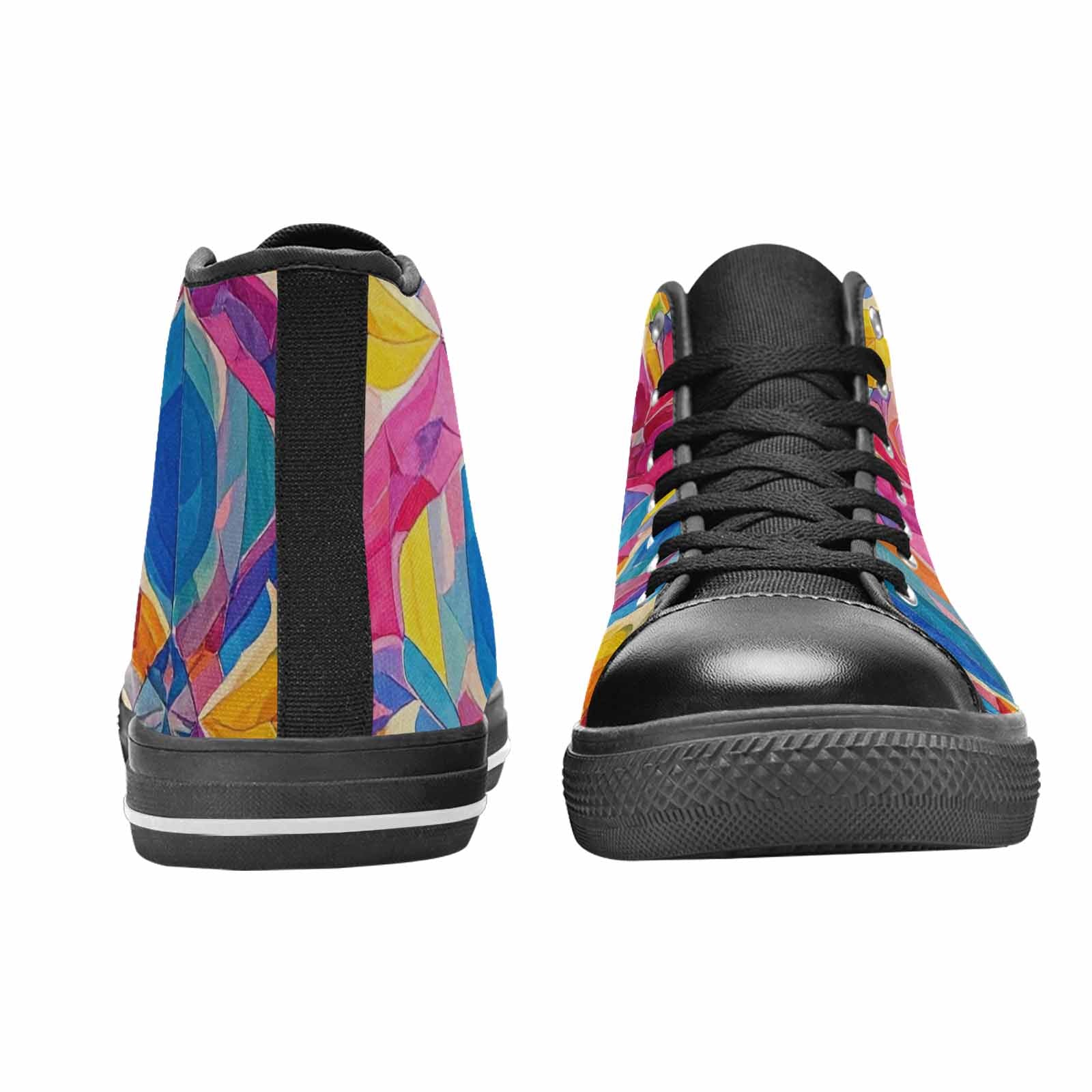 MEN'S Pansexual Flag Color High Top Canvas Aesthetic Custom Sneakers