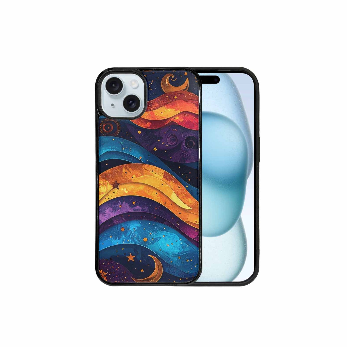 iPhone 15 Plus Case — Steampunk Galaxy Art Seamless Pattern Vibrant, Customized Protective Case