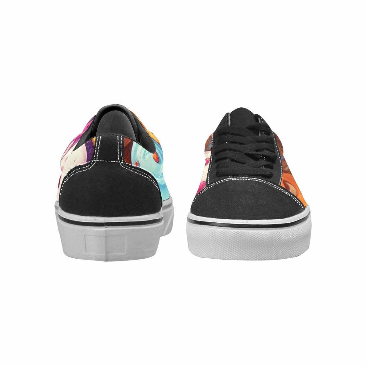 WOMEN'S Ice Cream Monsters  Lace-Up Canvas Melting Art Custom Sneakers
