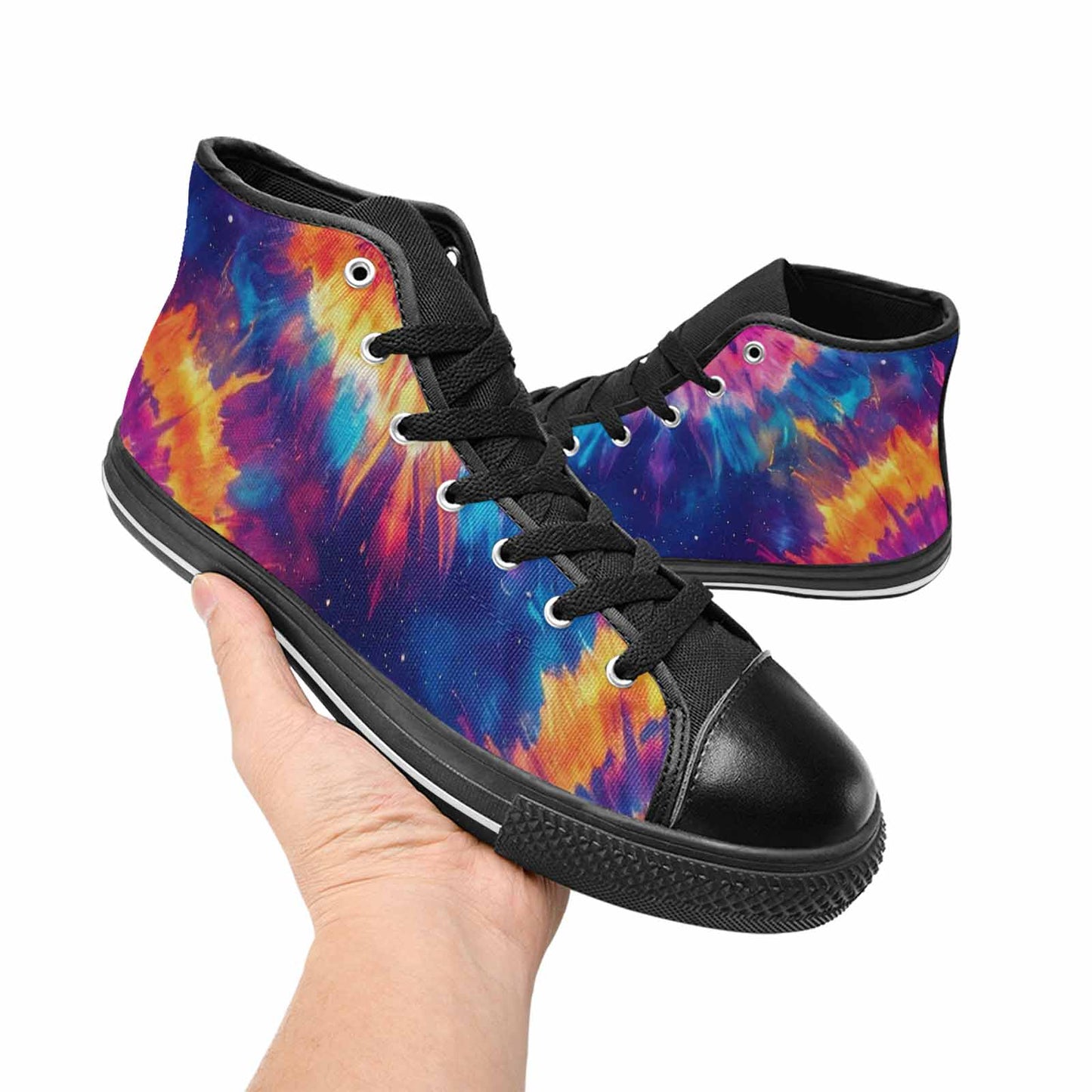 MEN'S Tie Dye Galaxy High Top Canvas Dark Academia Custom Sneakers