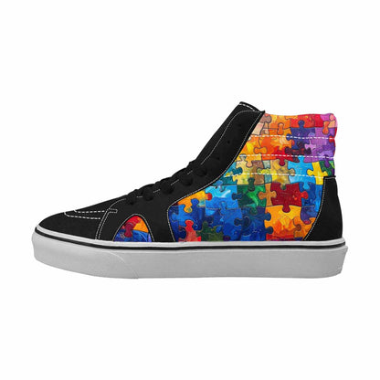 MEN'S Autism Puzzle Pieces High Top Canvas Vivid Sneakers
