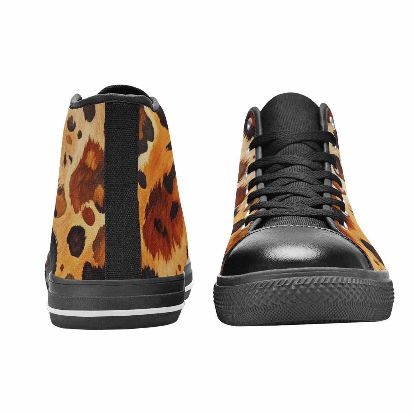 MEN'S Cow Animal Print High Top Canvas Vivid Sneakers