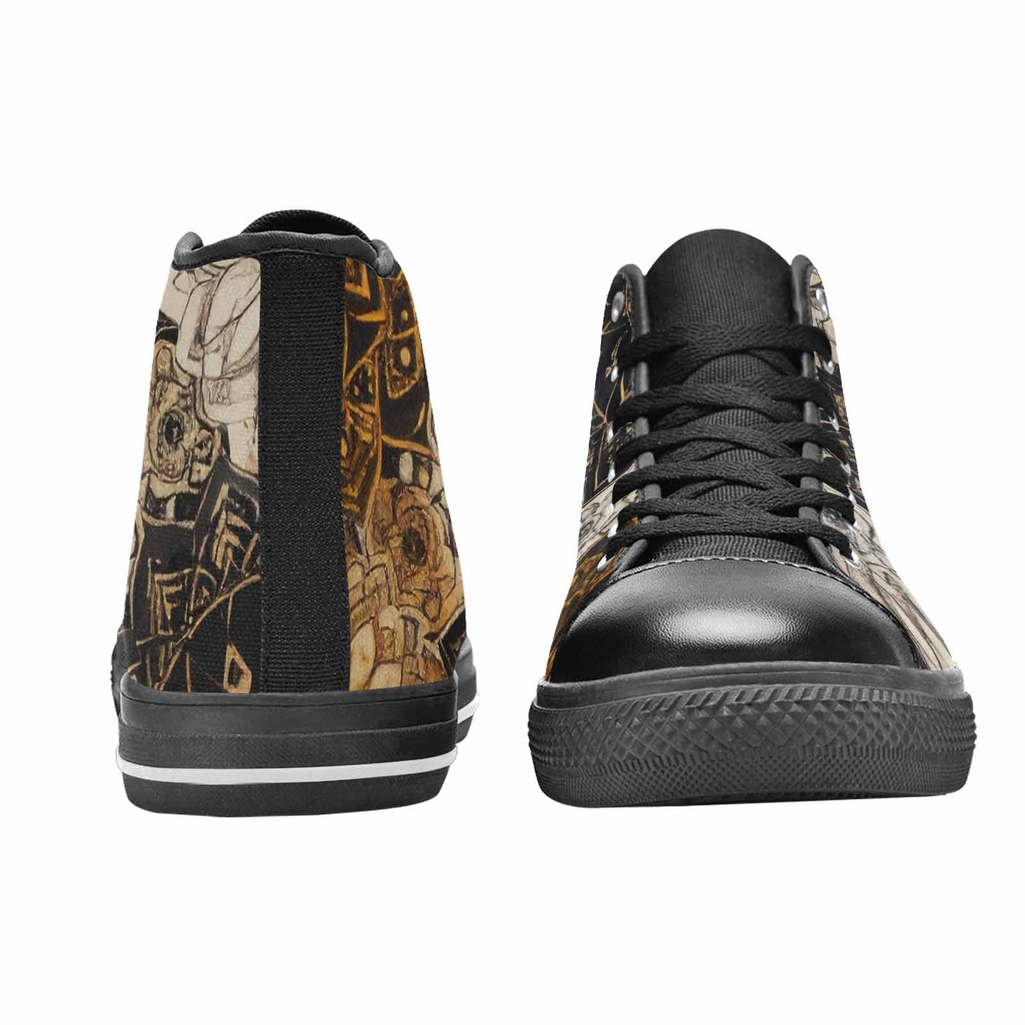 WOMEN'S Mandala High Top Canvas Vibrant Chaos Custom Sneakers