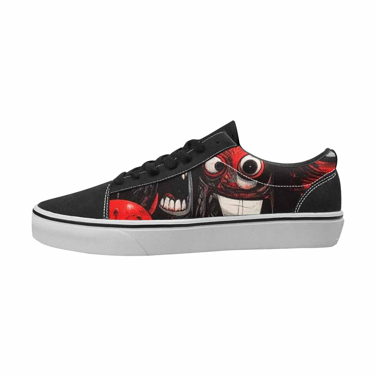 WOMEN'S Monsters Black & Red Ink Canvas Personalized Vibrant Chaos Custom Printed Shoes