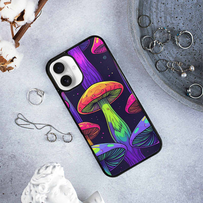 iPhone 16 Plus Case — Psychedelic Mushroom Cartoon Pattern, Custom Art Phone Cover