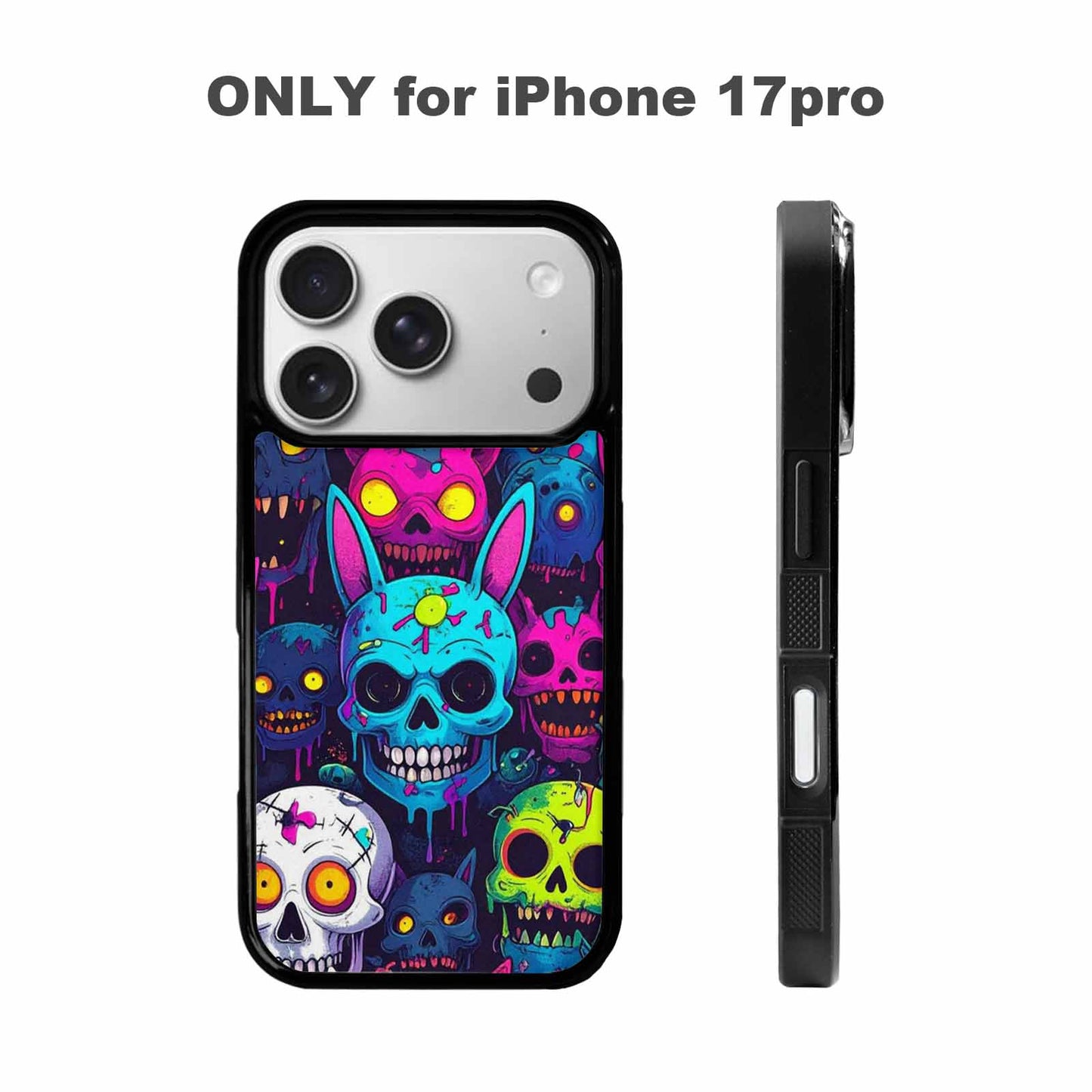 iPhone 17 Pro Case — Mixed Toxic Glow Creature Pattern Cartoon, Custom Phone Case
