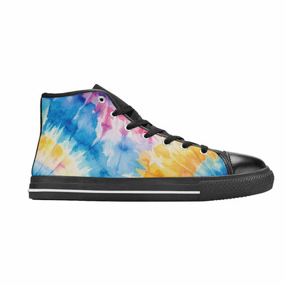 MEN'S Tie Dye Swirl High Top Canvas Vibrant Chaos Sneakers