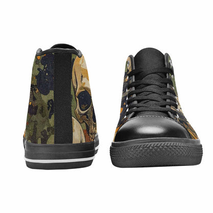 MEN'S Military Camo Skull High Top Canvas Dreamcore Shoes