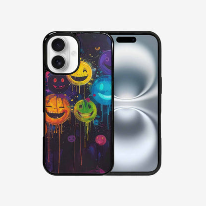 iPhone 16 Case — Smiley Faces Glow Smiley Faces Pattern, Personalized Phone Case
