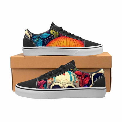 MEN'S Mushrooms And Skulls Canvas Lace-Up Dark Academia Custom Sneakers