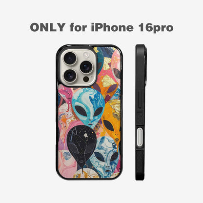 iPhone 16 Pro Case — Aliens Marblealiens Pattern Doe, Original Design Phone Case