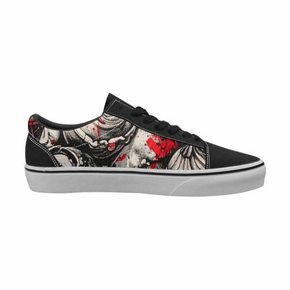 MEN'S Ice Cream Black & Red Ink Canvas Original Design Surreal Custom Canvas Shoes