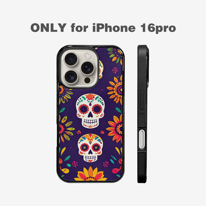 iPhone 16 Pro Case — Sunflowers Hundreds Of Skulls Art Seamless, Unique Phone Case Design