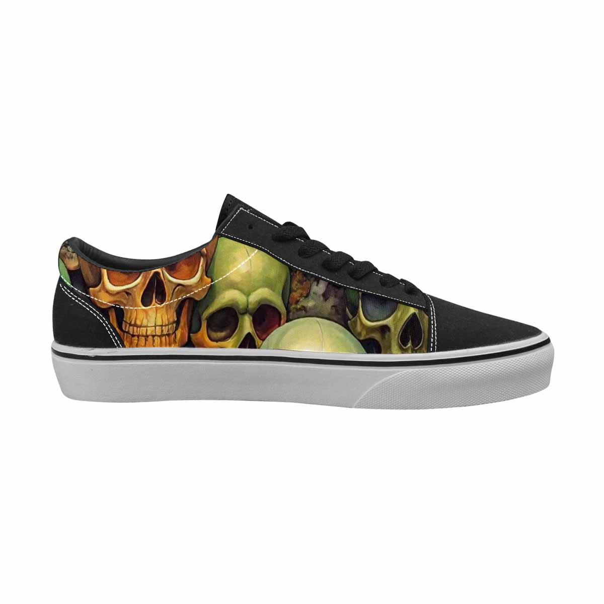 WOMEN'S Skulls  Camo Skulls Lace-Up Canvas Dreamcore Custom Shoes