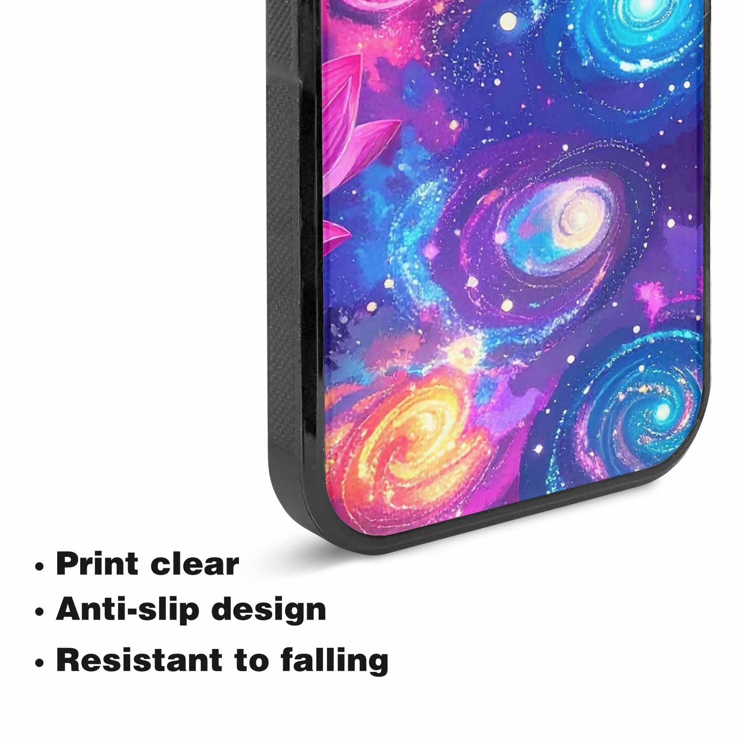 iPhone 15 Case — Lotus Galaxy Art Seamless Pattern Vibrant, Custom Printed Phone Case