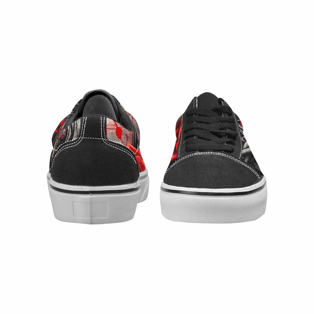 MEN'S Barbed Wire Black & Red Ink Canvas Made To Order Surreal Handmade Custom Shoes
