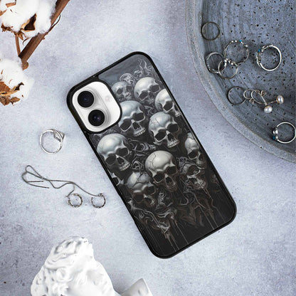 iPhone 16 Plus Case — Grey Dark Black And Grey Tones, Unique Phone Case Design