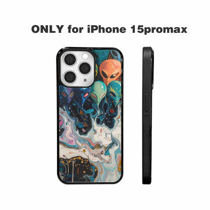 iPhone 15 Pro Max Case — Aliens Marblealiens Pattern Fjy, Original Design Phone Case