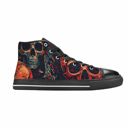 MEN'S Snake Skulls Print High Top Canvas Dark Academia Shoes