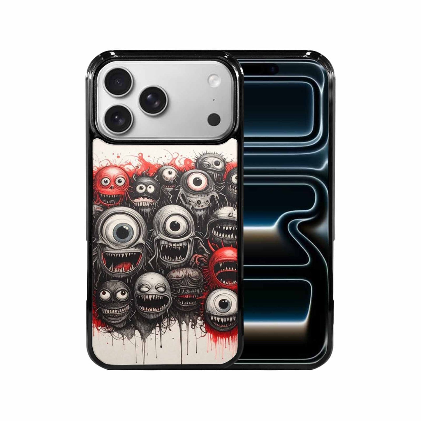 iPhone 17 Pro Max Case — Multi Eye Monster Black Original Art, Custom Printed Phone Case