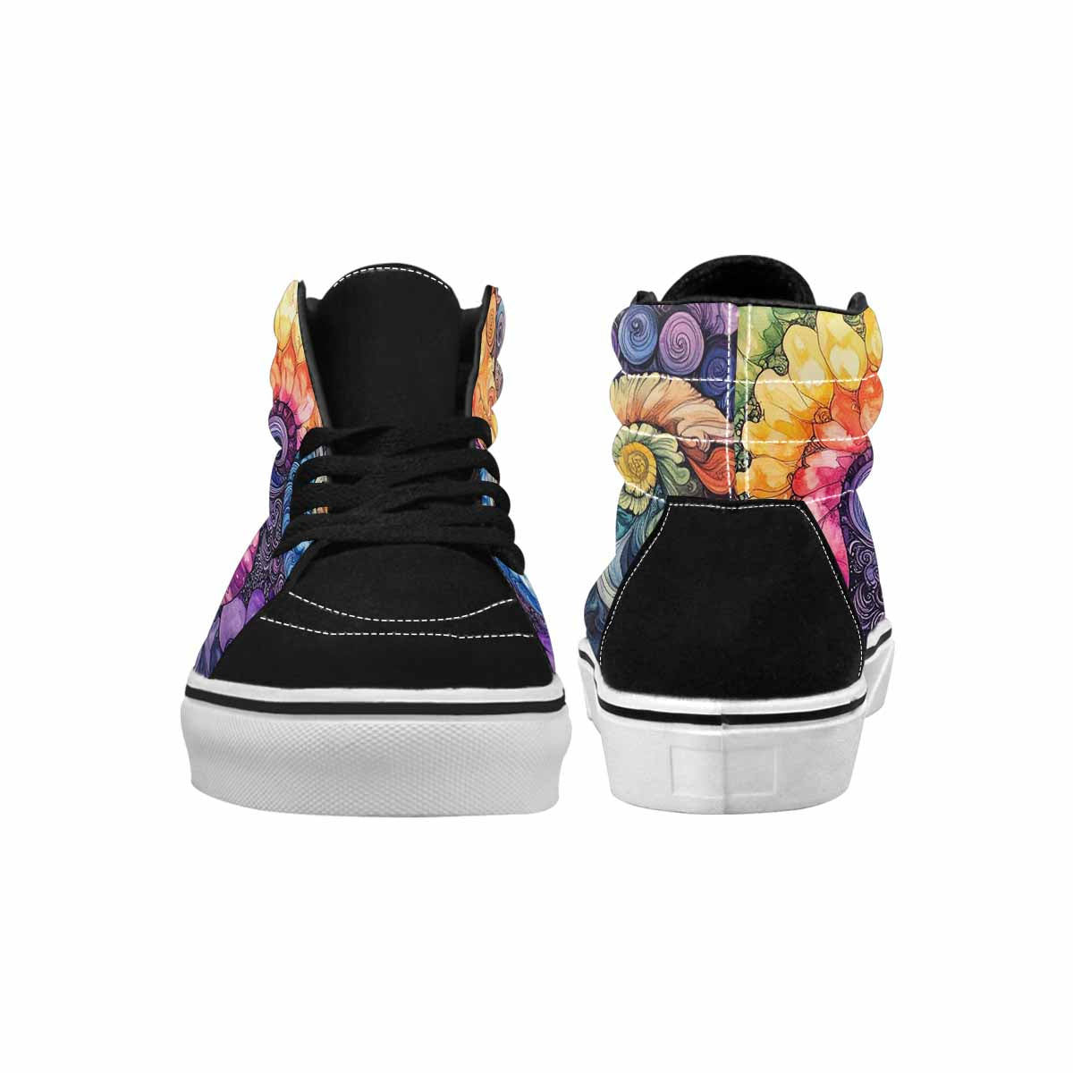 MEN'S Tie High Top Canvas Wallpaper Art Custom Sneakers