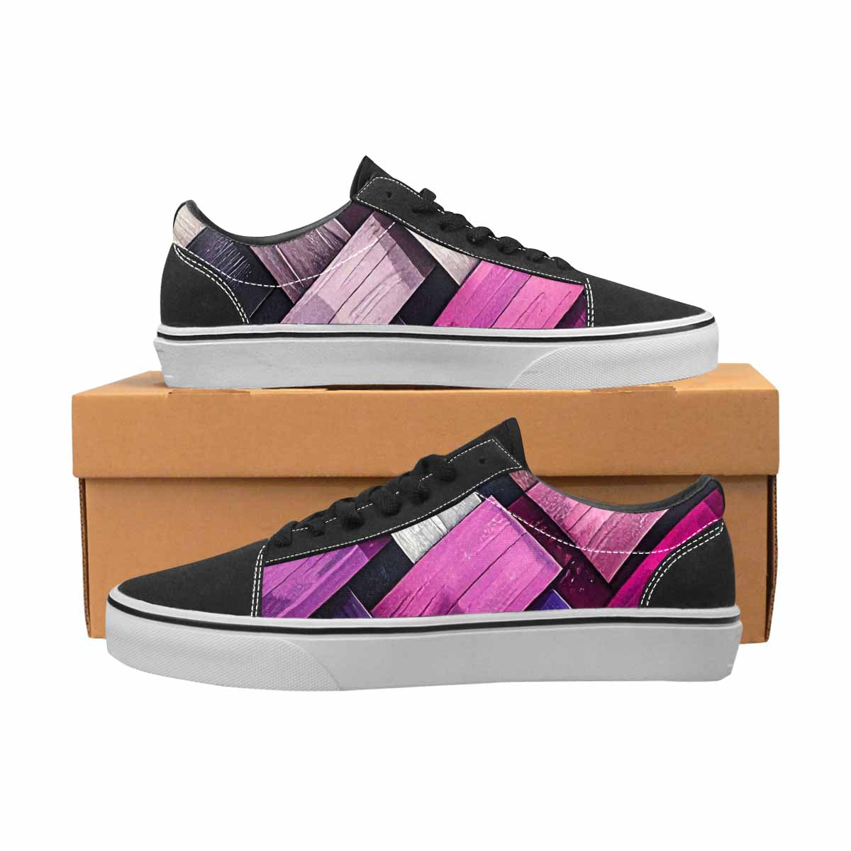 WOMEN'S Genderfluid Flag Color Canvas Lace-Up Wallpaper Art Shoes