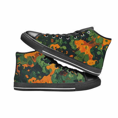 WOMEN'S Military Camouflage Blotch High Top Canvas Aesthetic Custom Shoes