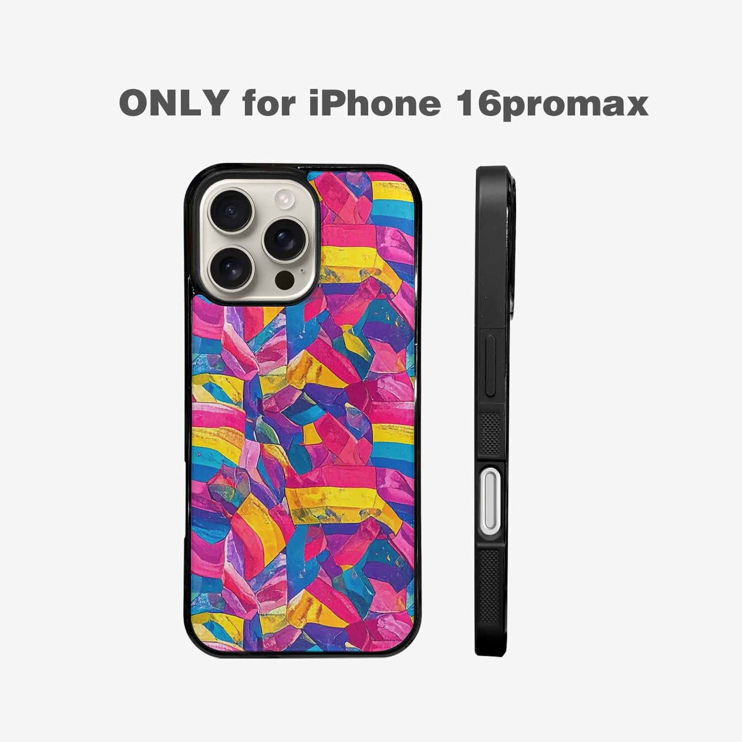 iPhone 16 Pro Max Case — Pansexual Flag Color Theme Small Rainbow, Unique Phone Case Design