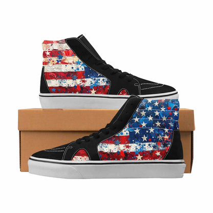 MEN'S Patriotic High Top Canvas Graphic Print Dark Academia Original Art Sneakers