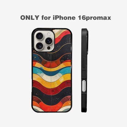 iPhone 16 Pro Max Case — Retro Wave Scallop Stripe Small Wavy, Custom Print Case Cover