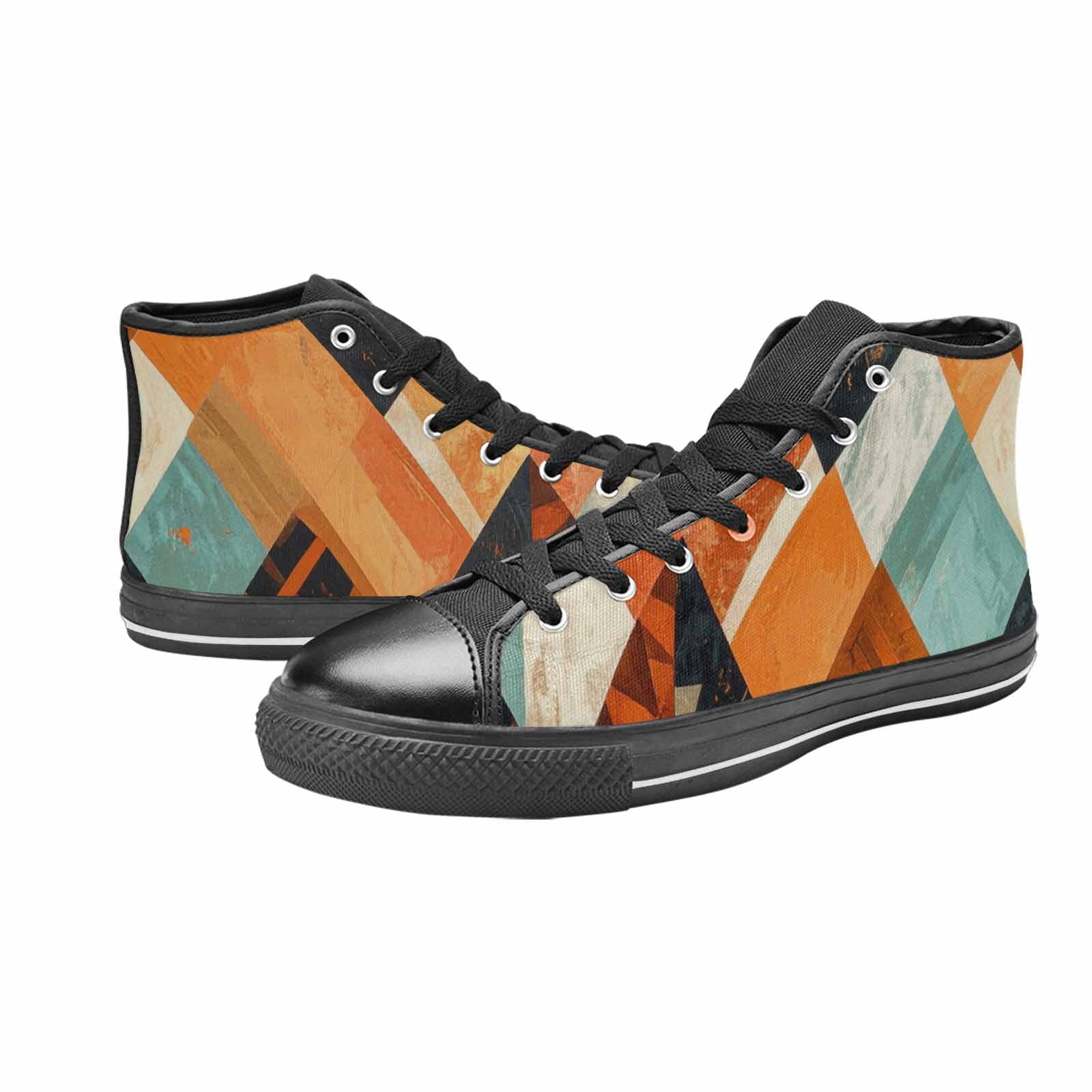 WOMEN'S Southwestern Geometric Diamond High Top Canvas Dreamcore Custom Sneakers